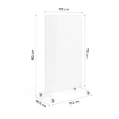 Pizarra Magnética de doble cara Prime, cristal, bastidor de aluminio
