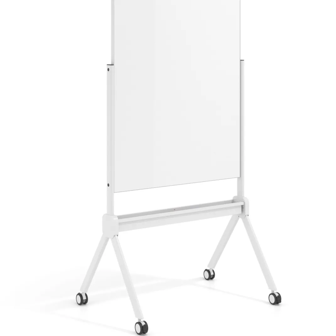 Pizarra Magnética móvil de doble cara Flex, cristal, bastidor de aluminio
