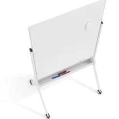 Pizarra Magnética móvil de doble cara Flex, cristal, bastidor de aluminio