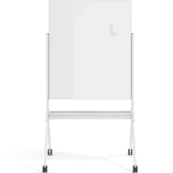 Pizarra Magnética móvil de doble cara Flex, cristal, bastidor de aluminio