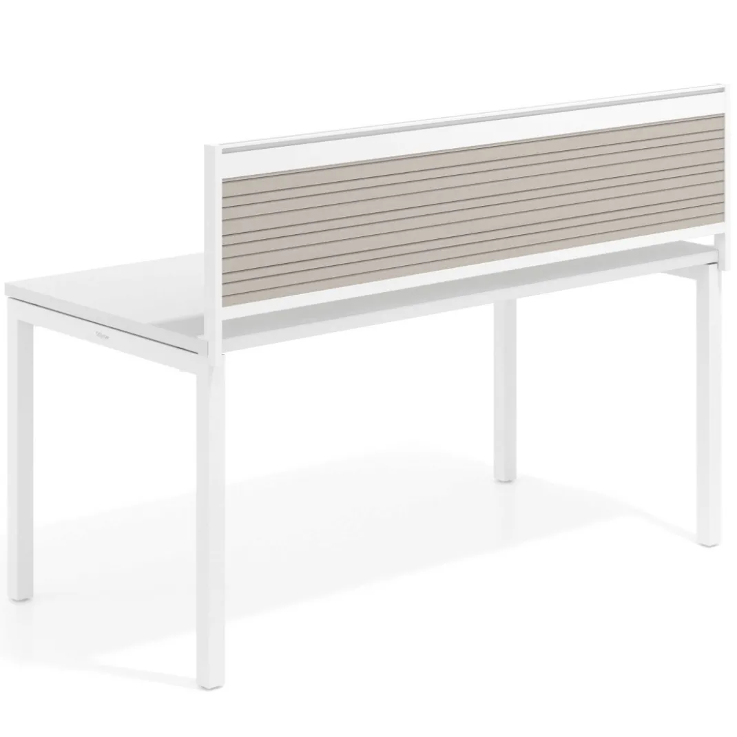 Separador de aluminio Wall para mesa individual en melamina, estructura blanca