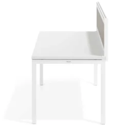 Separador de aluminio Wall para mesa individual en melamina, estructura blanca