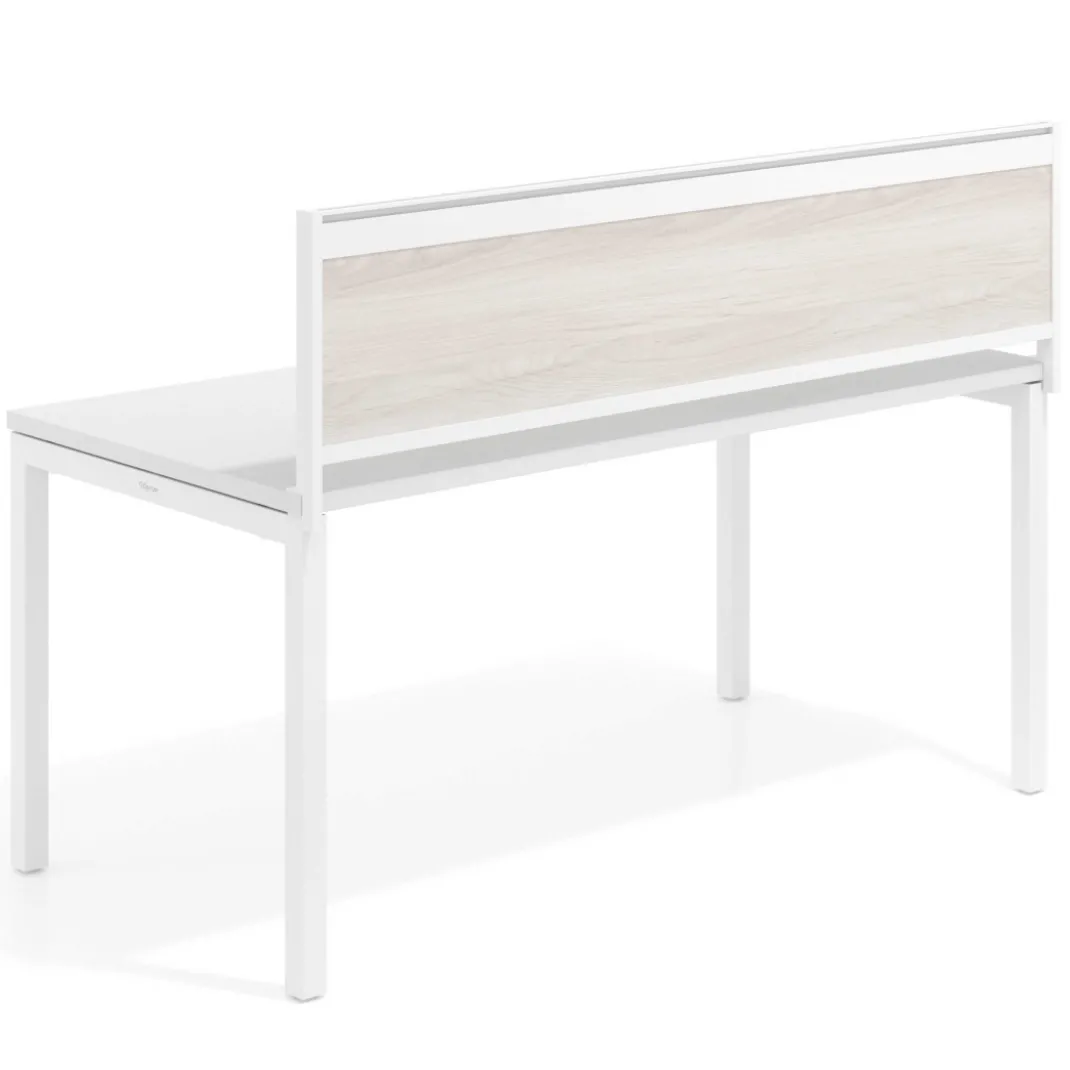Separador de aluminio Wall para mesa individual en melamina, estructura blanca