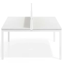 Separador de aluminio Wall para mesa individual en melamina, estructura blanca