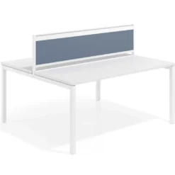 Separador de aluminio Wall para mesa individual en melamina, estructura blanca