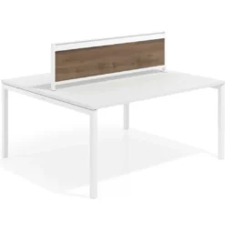 Separador de aluminio Wall para mesa doble coworking en melamina
