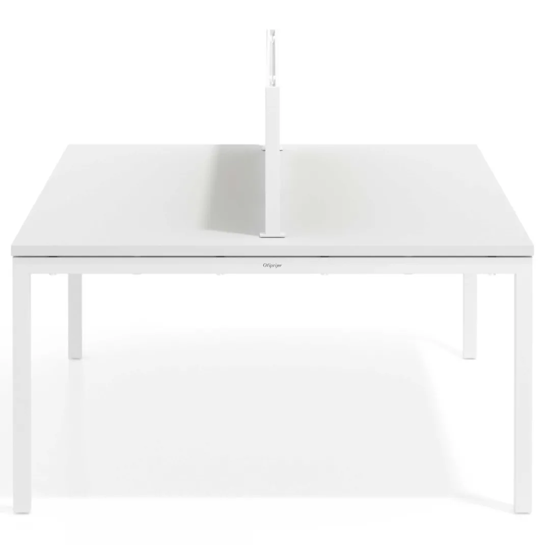 Separador de aluminio Wall para mesa doble coworking en melamina