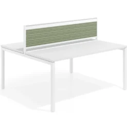 Separador de aluminio Wall para mesa doble coworking en melamina