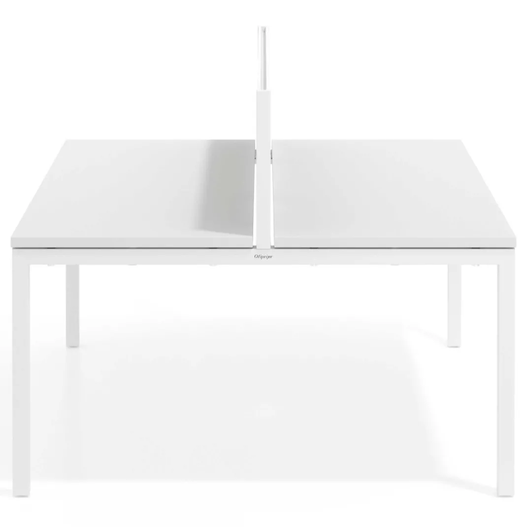 Separador de aluminio Wall para mesa doble coworking en melamina
