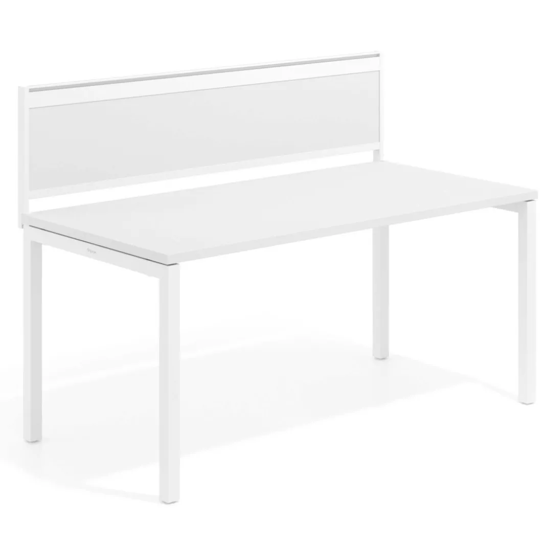 Separador de aluminio Wall para mesa individual en melamina, estructura blanca
