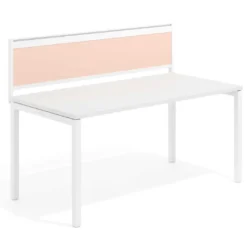 Separador de aluminio Wall para mesa individual en melamina, estructura blanca
