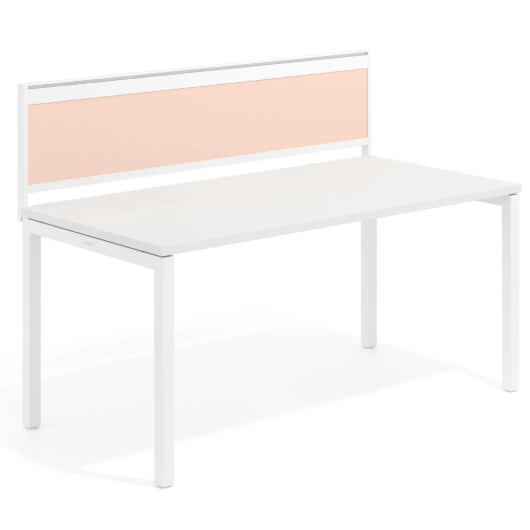 Separador de aluminio Wall para mesa doble coworking en melamina
