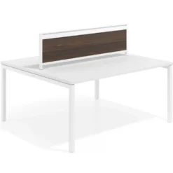 Separador de aluminio Wall para mesa doble coworking en melamina
