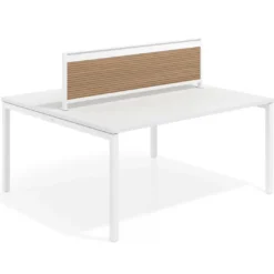 Separador de aluminio Wall para mesa individual en melamina, estructura blanca