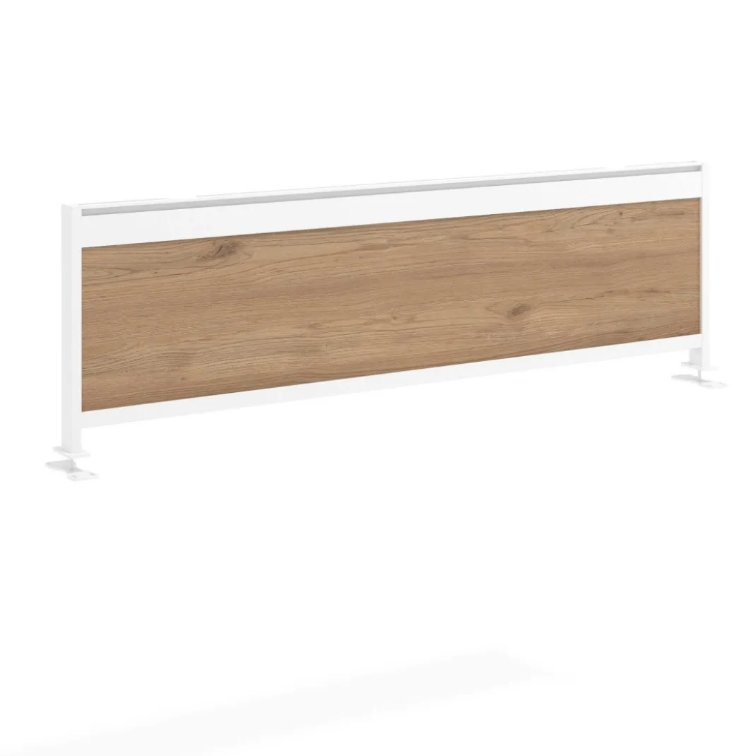 Separador de aluminio Wall para mesa individual en melamina, estructura blanca
