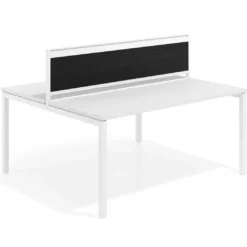 Separador de aluminio Wall para mesa doble coworking en melamina