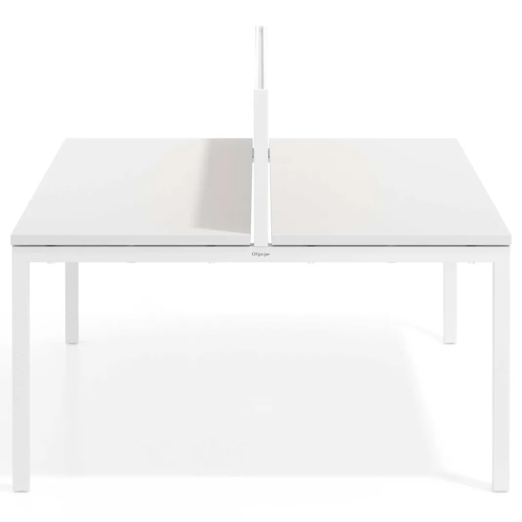 Separador de aluminio Wall para mesa multipuesto en melamina