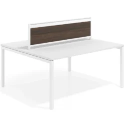 Separador de aluminio Wall para mesa doble coworking en melamina
