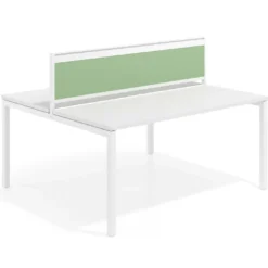 Separador de aluminio Wall para mesa doble coworking en melamina