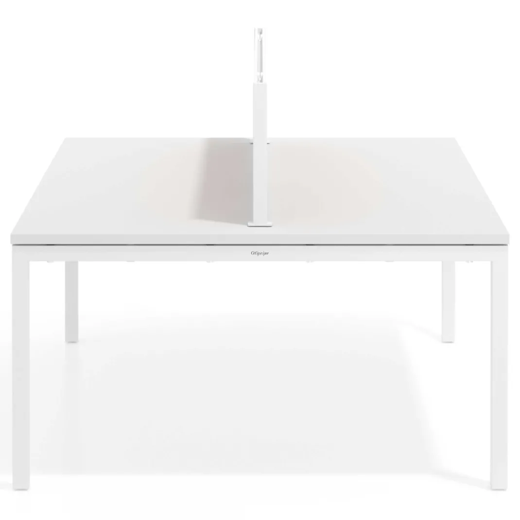 Separador de aluminio Wall para mesa doble coworking en melamina
