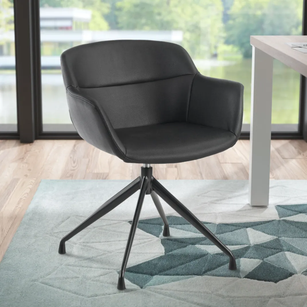 Silla confidente Anne, Giratoria Asiento Ecopiel