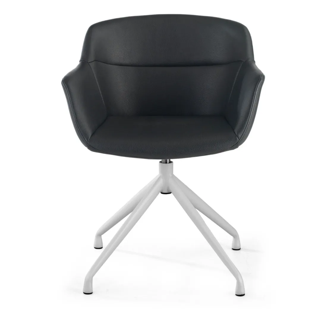 Silla confidente Anne, Giratoria Asiento Ecopiel