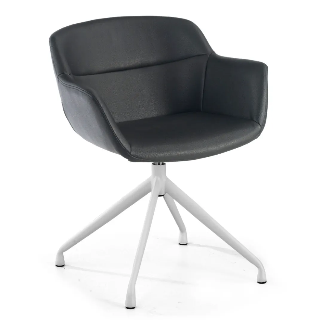 Silla confidente Anne, Giratoria Asiento Ecopiel