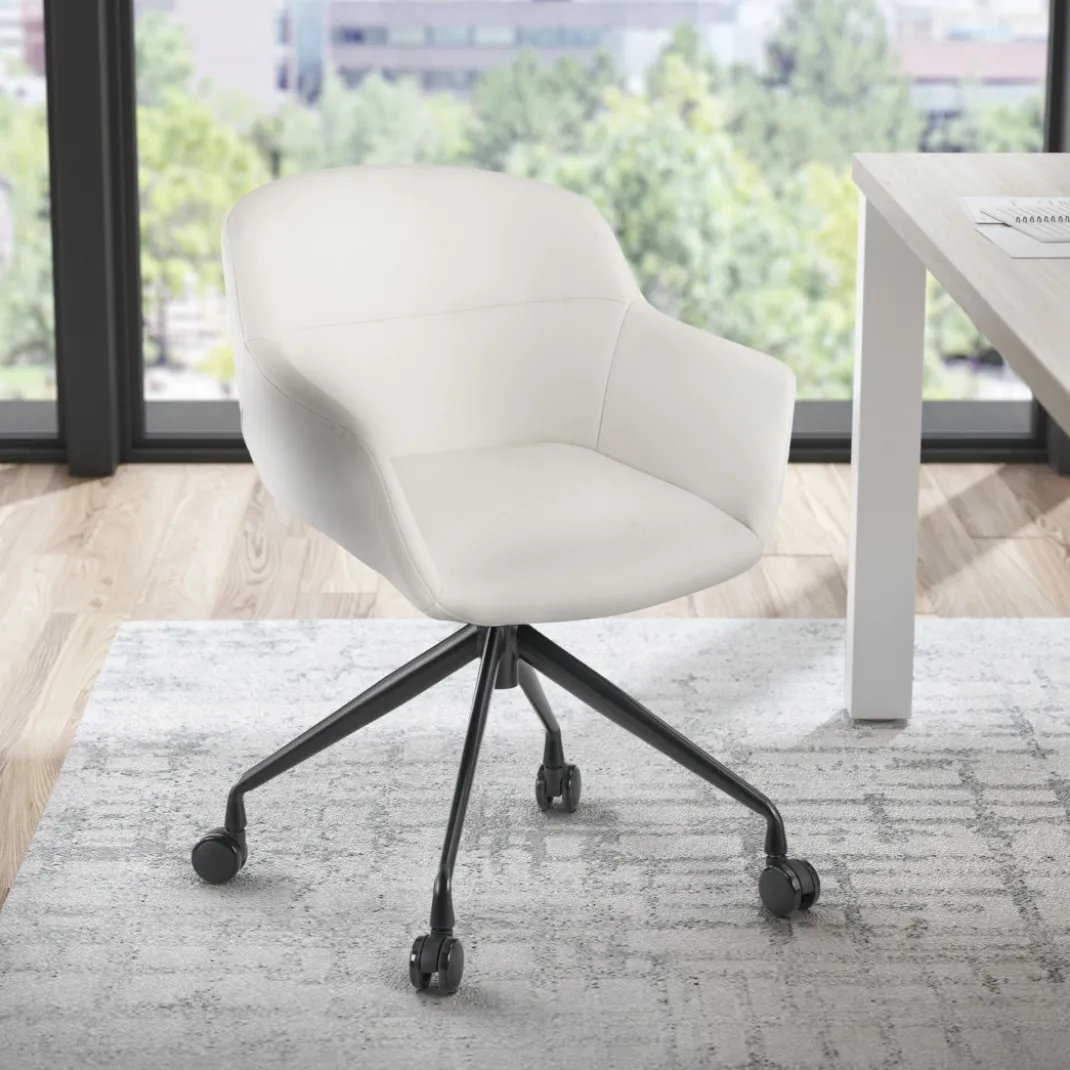 Silla confidente Anne, Giratoria Ruedas Asiento Ecopiel