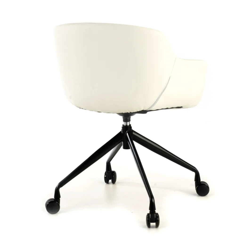 Silla confidente Anne, Giratoria Ruedas Asiento Ecopiel
