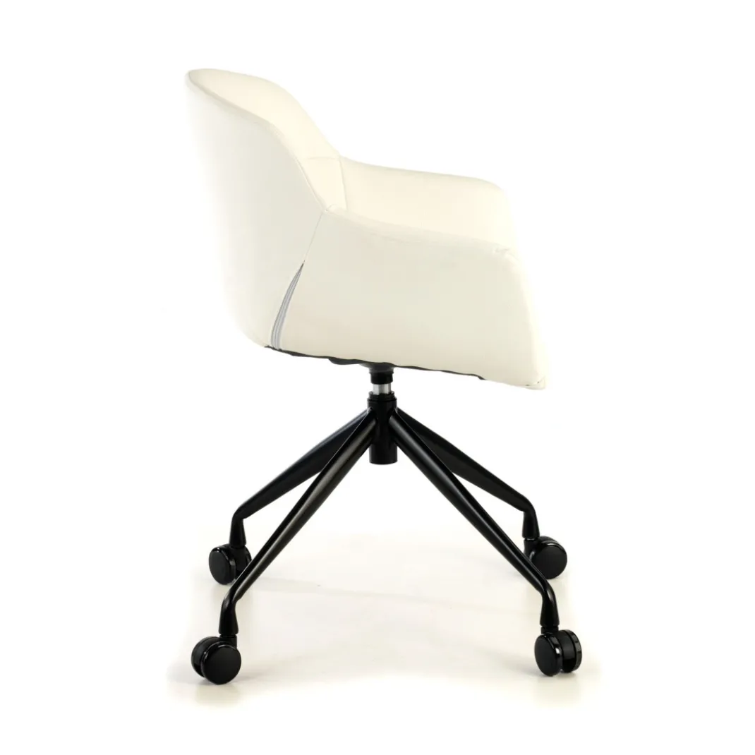 Silla confidente Anne, Giratoria Ruedas Asiento Ecopiel