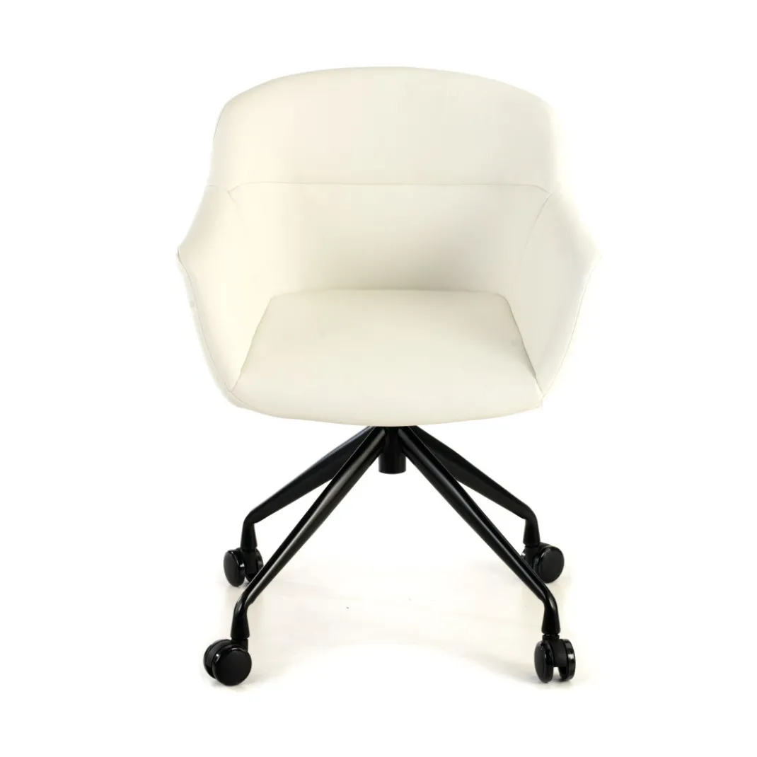 Silla confidente Anne, Giratoria Ruedas Asiento Ecopiel