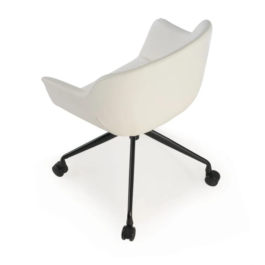 Silla confidente Anne, Giratoria Ruedas Asiento Ecopiel