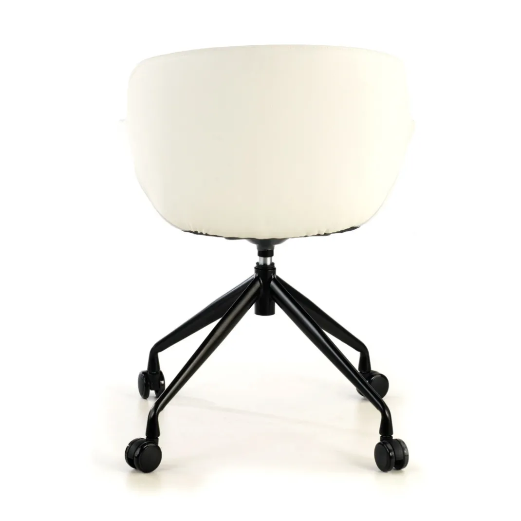 Silla confidente Anne, Giratoria Ruedas Asiento Ecopiel