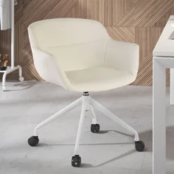 Silla confidente Anne, Giratoria Ruedas Asiento Ecopiel