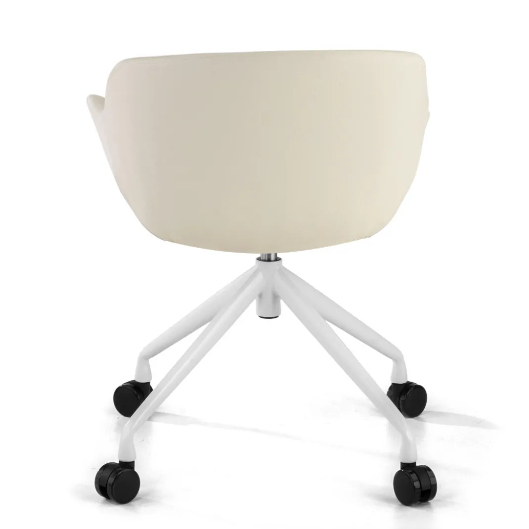 Silla confidente Anne, Giratoria Ruedas Asiento Ecopiel