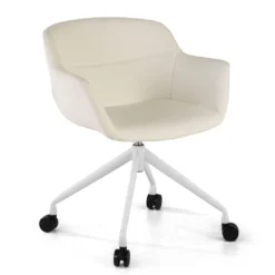 Silla confidente Anne, Giratoria Ruedas Asiento Ecopiel