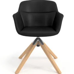 Silla confidente Anne, Patas Madera Asiento Ecopiel
