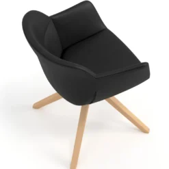 Silla confidente Anne, Patas Madera Asiento Ecopiel
