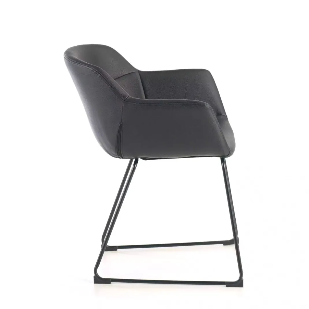 Silla confidente Anne, patín Asiento Ecopiel