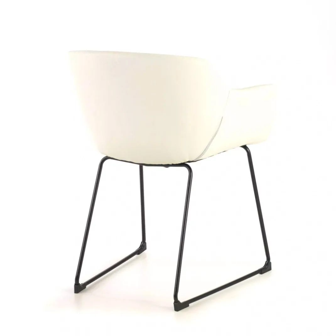 Silla confidente Anne, patín Asiento Ecopiel