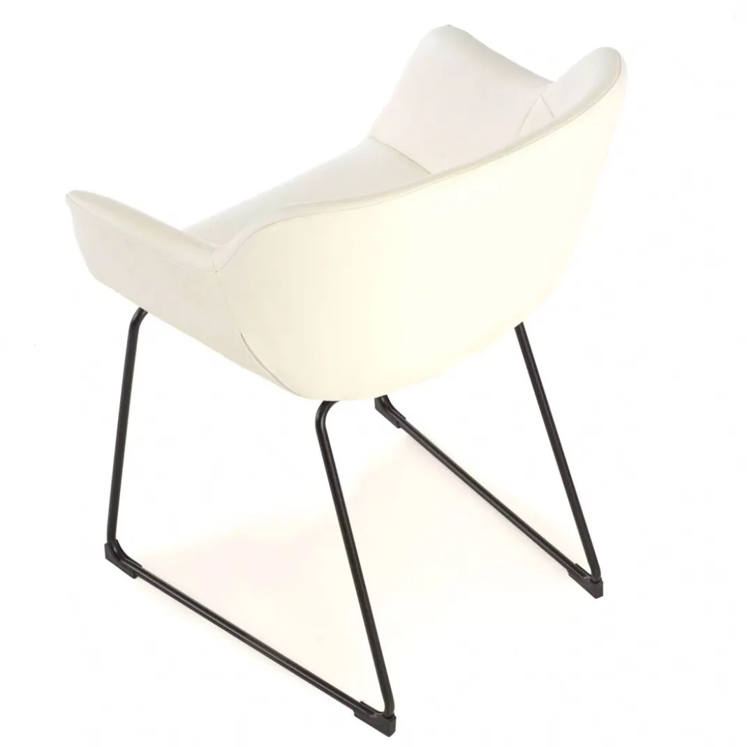 Silla confidente Anne, patín Asiento Ecopiel