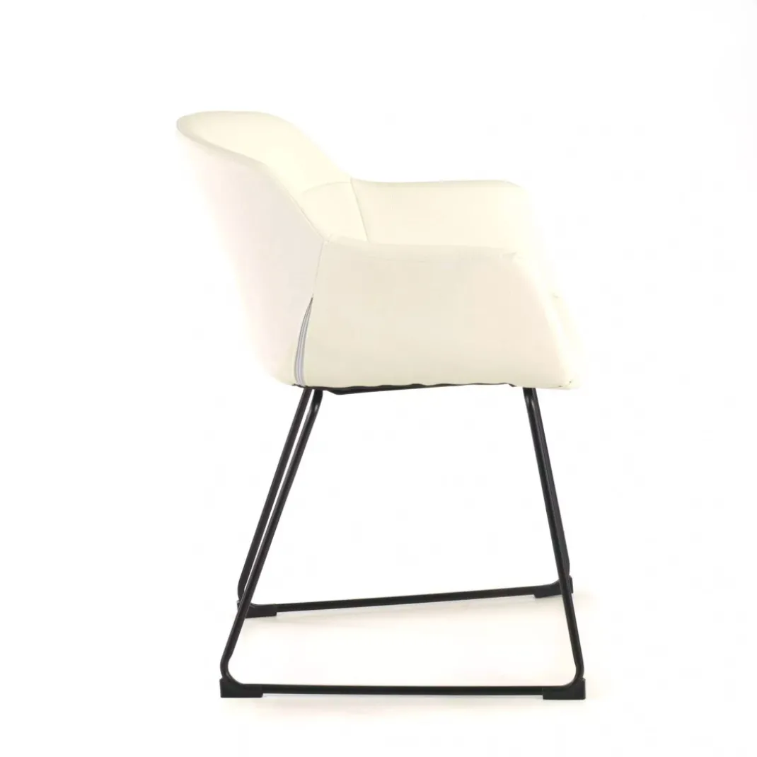 Silla confidente Anne, patín Asiento Ecopiel