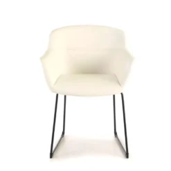 Silla confidente Anne, patín Asiento Ecopiel