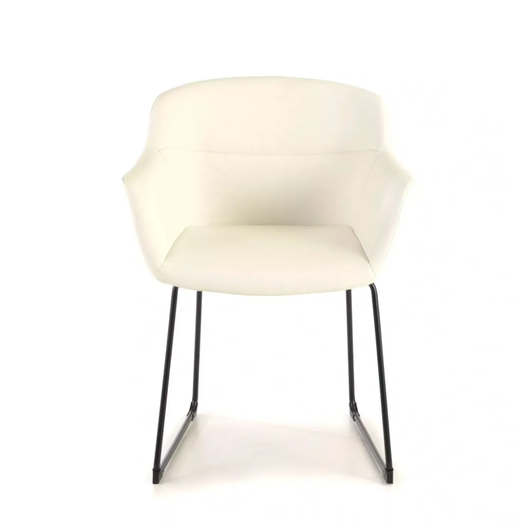 Silla confidente Anne, patín Asiento Ecopiel