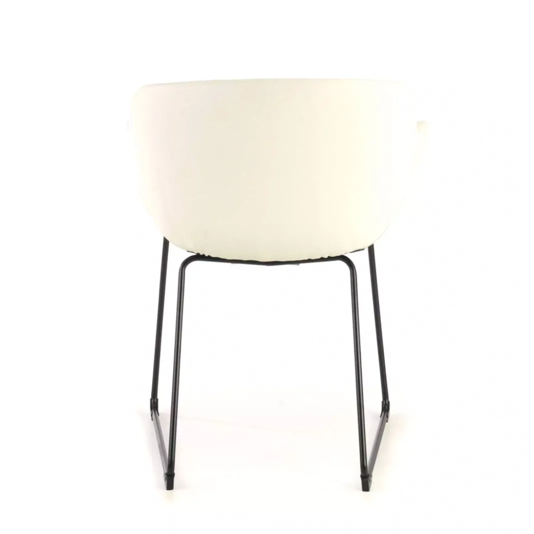 Silla confidente Anne, patín Asiento Ecopiel