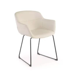 Silla confidente Anne, patín Asiento Ecopiel