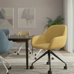Silla confidente con ruedas moon base de aluminio