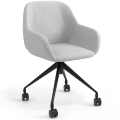 Silla confidente con ruedas moon base de aluminio