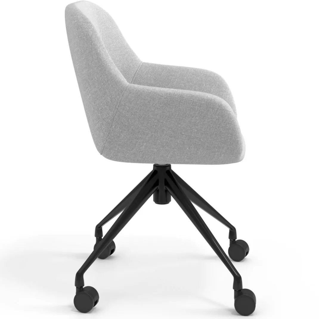 Silla confidente con ruedas moon base de aluminio