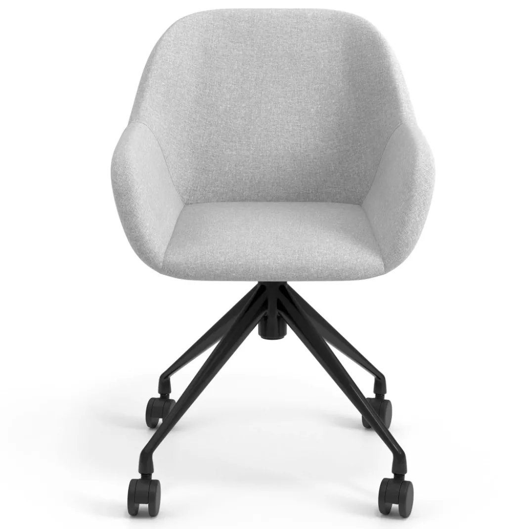 Silla confidente con ruedas moon base de aluminio